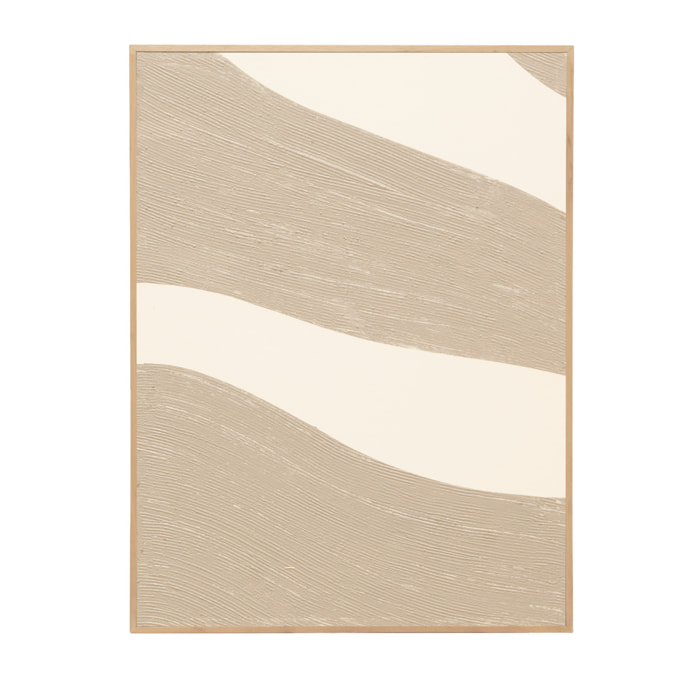 Cuadro beige y blanco decorativo sobre algodón con bastidor de madera pintado artesanalmente con pintura óleo de varias medidas