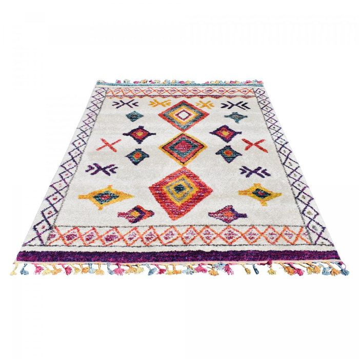 tapis salon 160x230 BOUBOU milticolore, tapis berbère doux et confortable