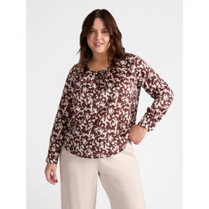 Fiorella Rubino - Blusa con estampado de leopardo - Beige