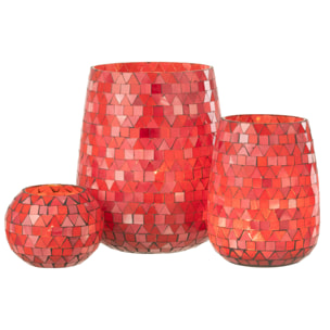 J-Line photopore Mosaic Triangle - verre - rouge/rose - large