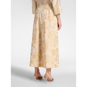 Elena Mirò - Pantaloni cropped jacquard - Beige