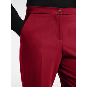 Elena Mirò - Pantaloni chinos in punto milano misto viscosa - Bordeaux