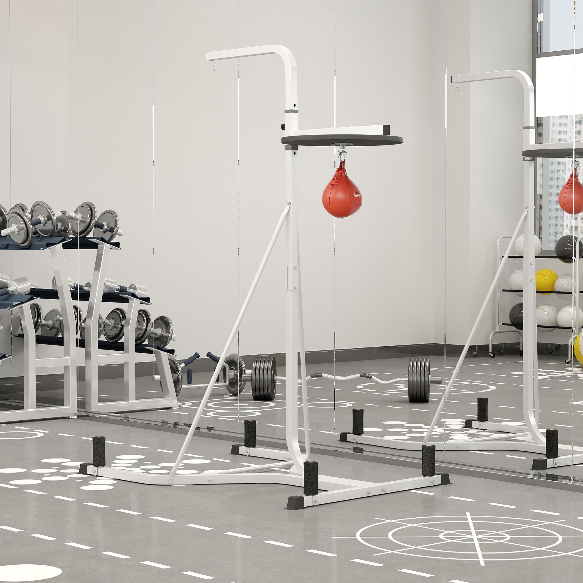 Support autoportant pour sac de frappe - support sac de boxe lestable - poire de vitesse intégrée