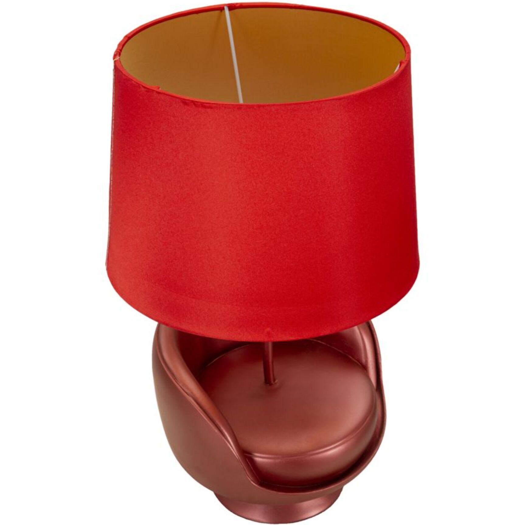 LAMPADA DA COMODINO MIDCENTURY ROSSA CM Ø 26X43
