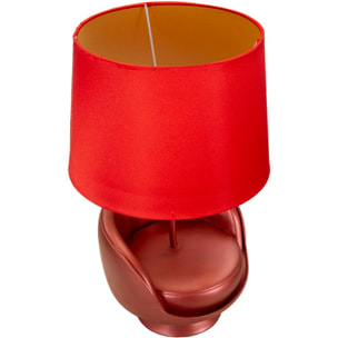 LAMPADA DA COMODINO MIDCENTURY ROSSA CM Ø 26X43