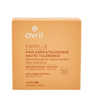 Pain Dermatologique - Savon Corps Visage & Cheveux Certifié Bio 110g