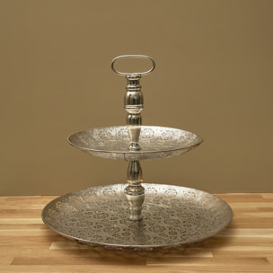 Plateau Decoratif Metal Double 49cm