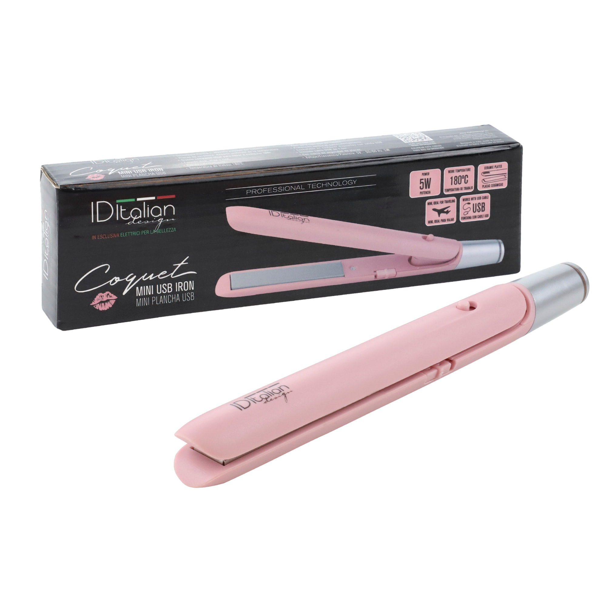 COQUET, MINI PIASTRA PER CAPELLI USB