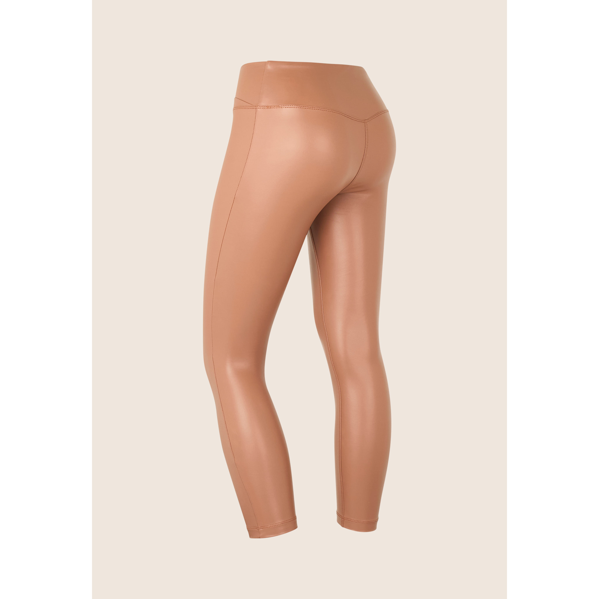 Leggings 7/8 vita regular effetto lucido con incrocio