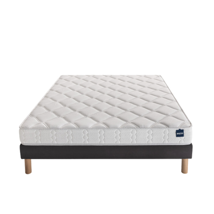 Ensemble SINGULAR 2 places|H 18 cm avec sommier ferme|confort ferme
