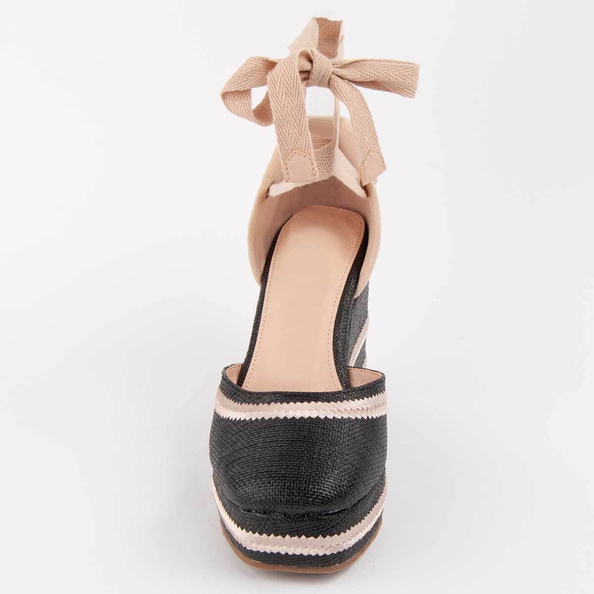 Alpargata De Cuña - Negro - Altura: 10 Cm