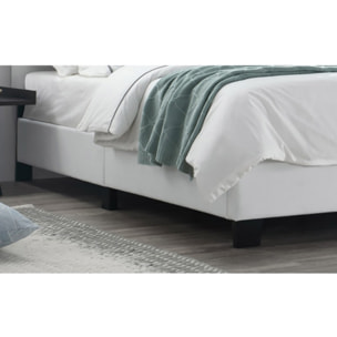 Lit double design capitonné 140 x 190 - BIANCA