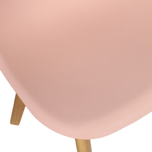 Chaise Scandinave Coque Rose Poudre - Lot De 4