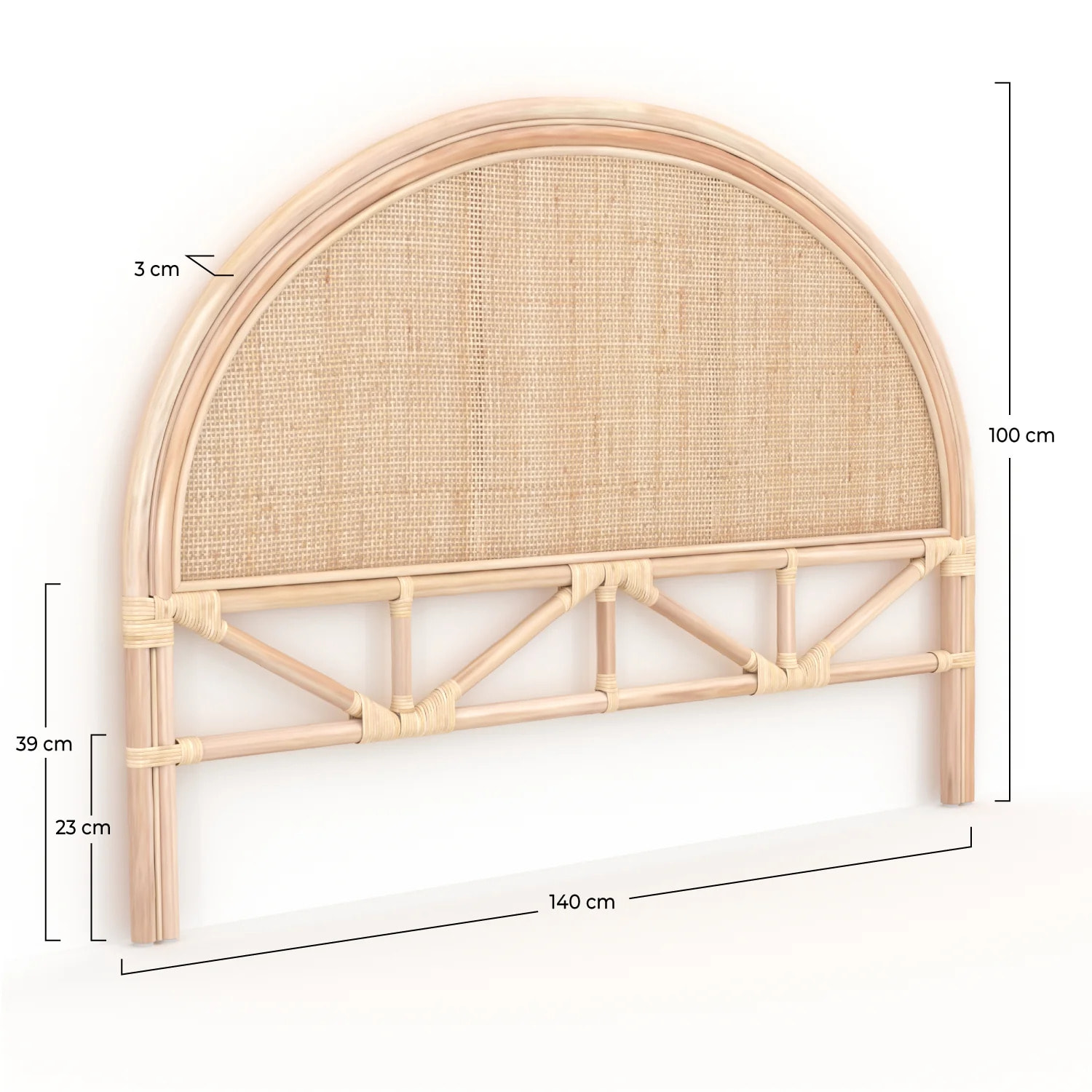 Tête de lit en rotin naturel 140 cm - Madya