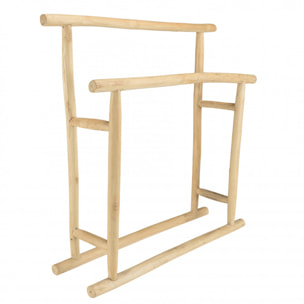 WILL - Porte-serviettes double portant en branches de teck naturel