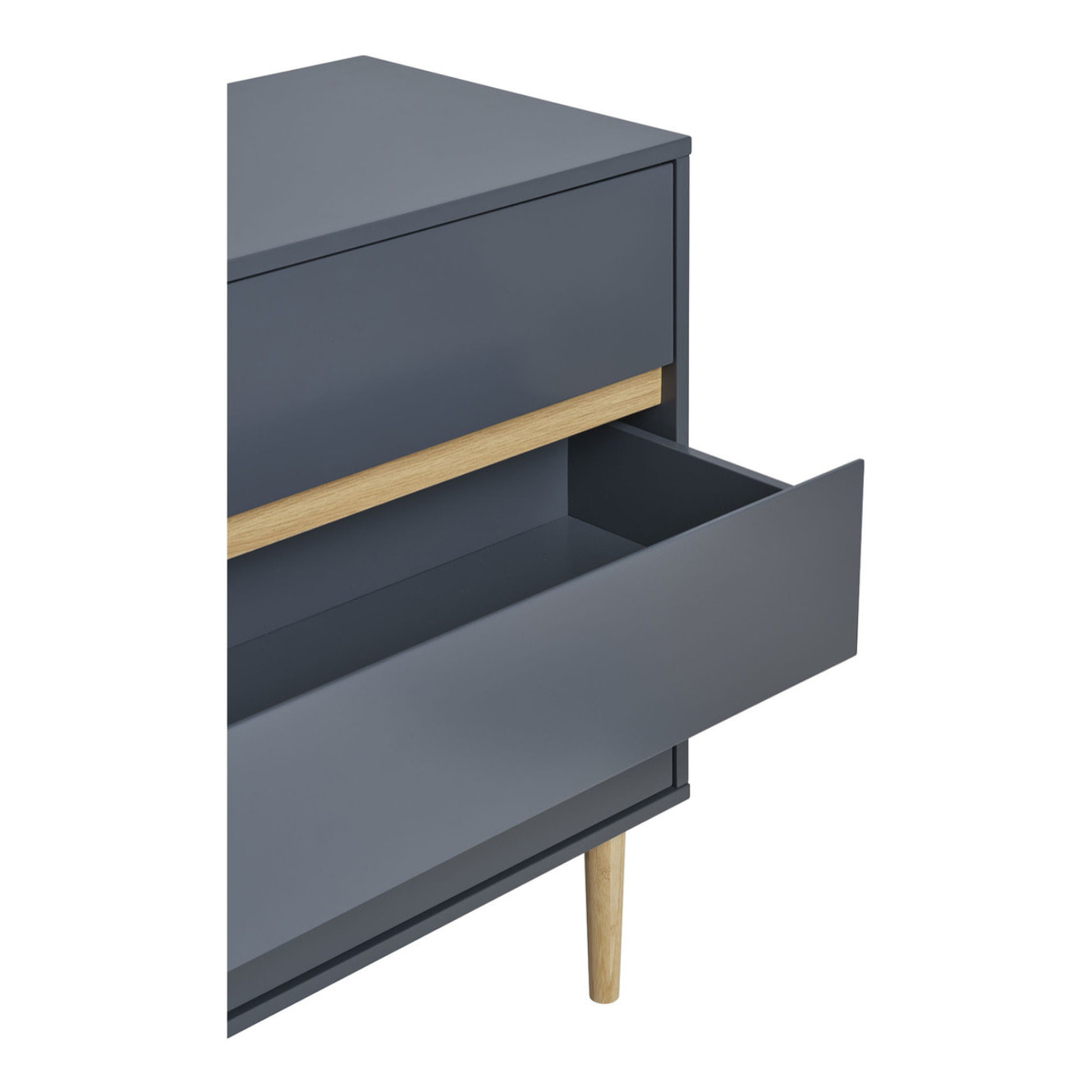 Cassettiera Bisley a 3 cassetti in legno grigio scuro 80×40×80 cm