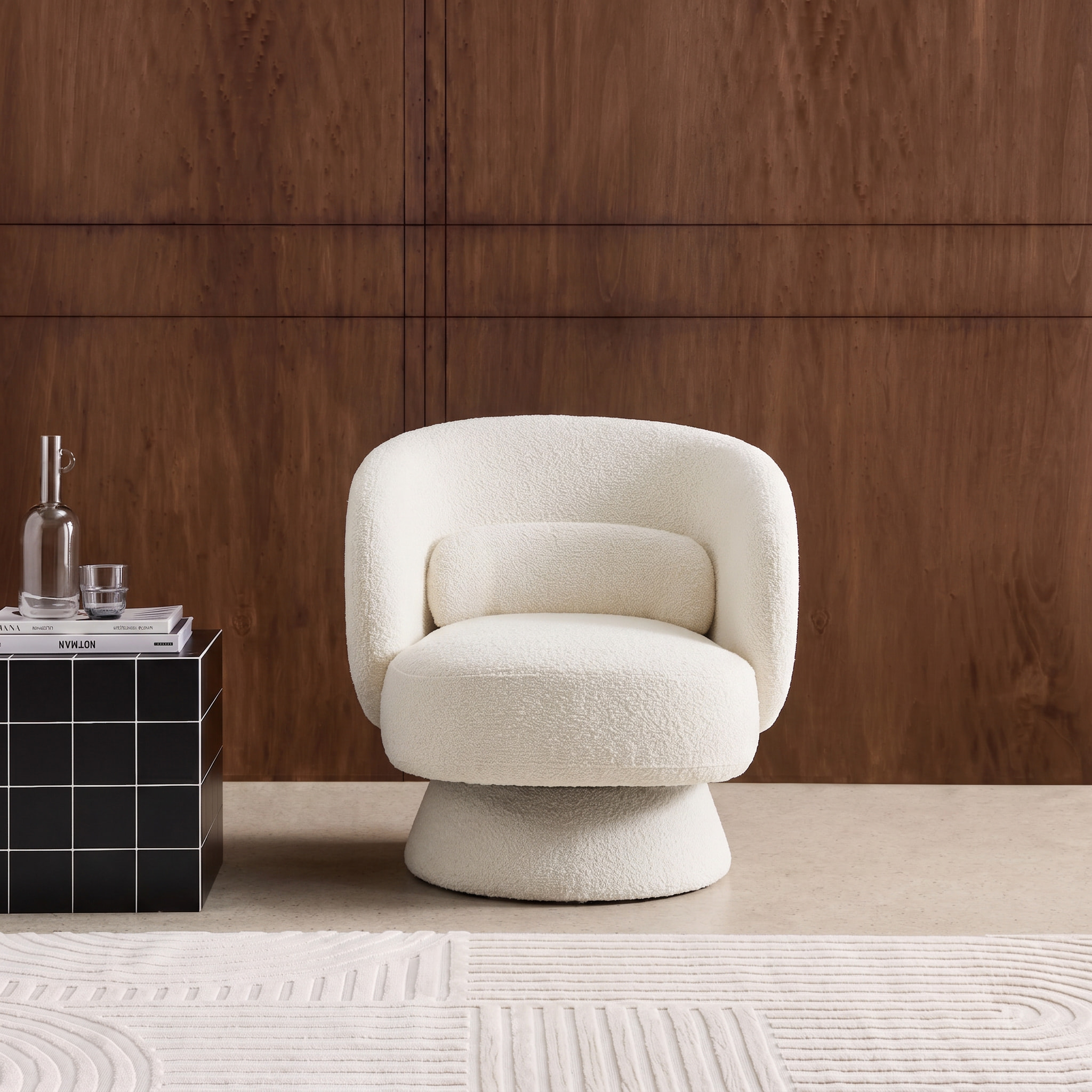 Fauteuil pivotant 360° tissu ELIAS