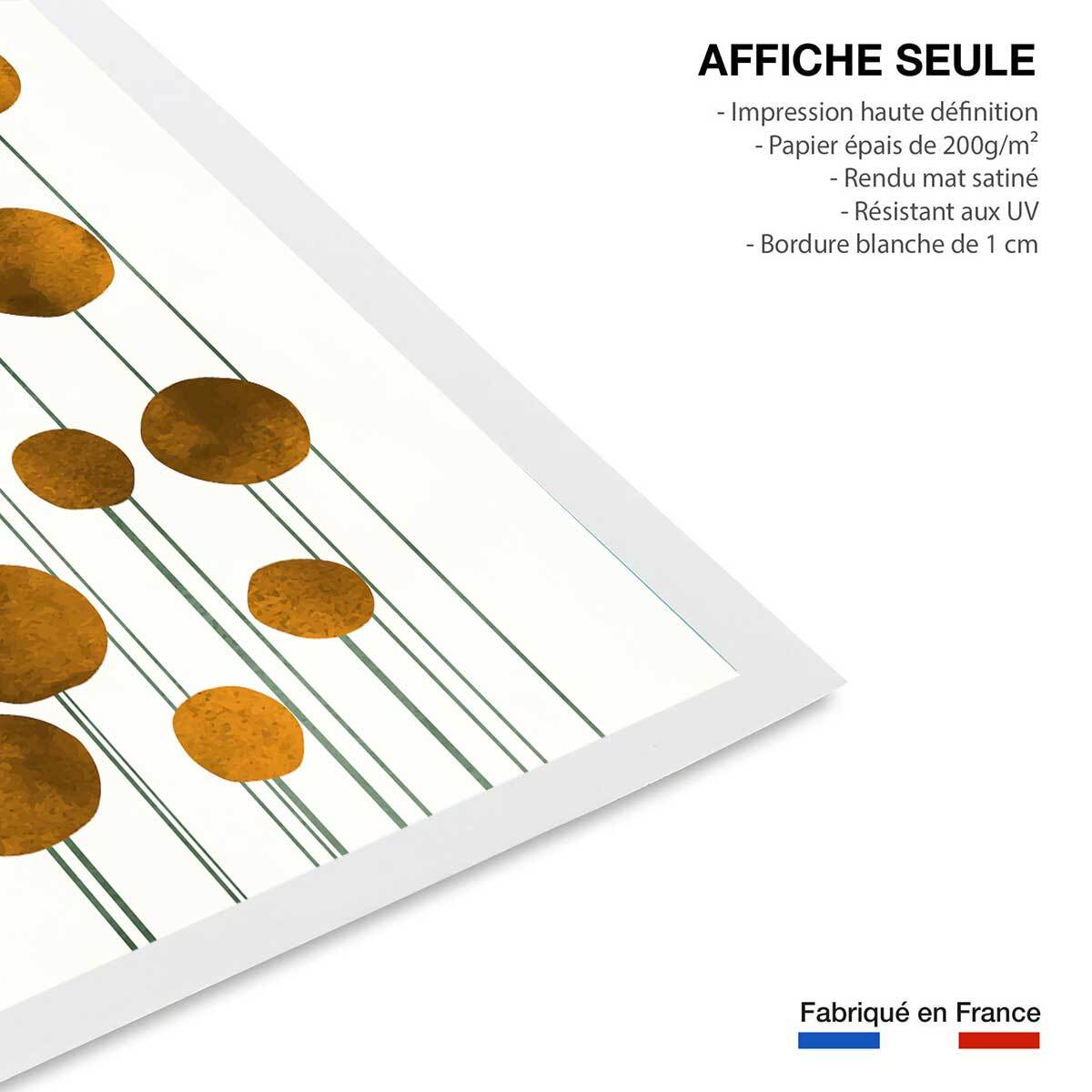 Affiche Fleurs d'eau dorées Affiche seule