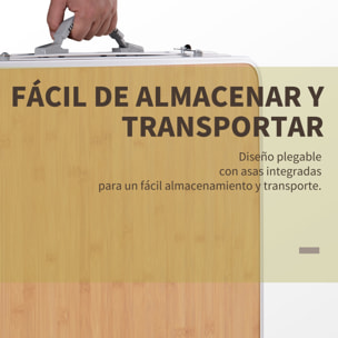 Plegable de Camping Portátil con Ala Abatible Mesa de Picnic de Encimera MDF Estructura Ligera de Aluminio Carga 30kg Altura Ajustable 153x60x39/71 cm