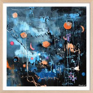 Affiche  la nuit des étoiles Affiche + cadre en bois - Chêne