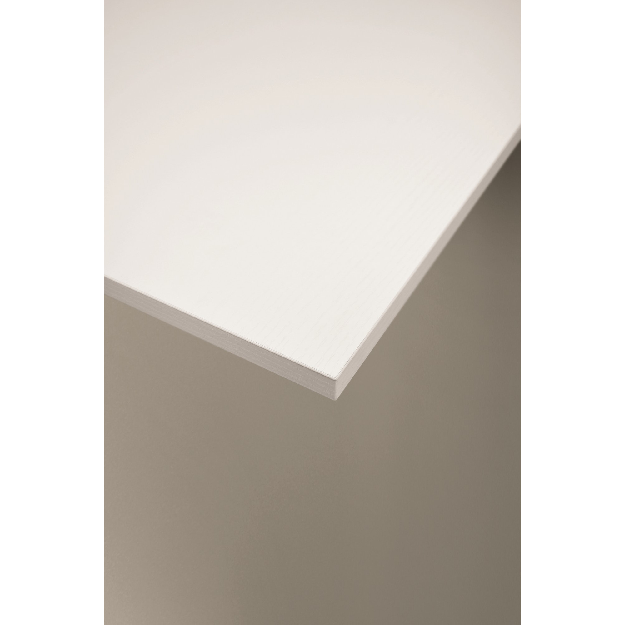 Tavolo VOLPAIA in legno, finitura bianco frassinato e metallo verniciato bianco, allungabile 140x80 cm - 190x80 cm