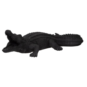 Statuette crocodile - noir - résine H30 cm