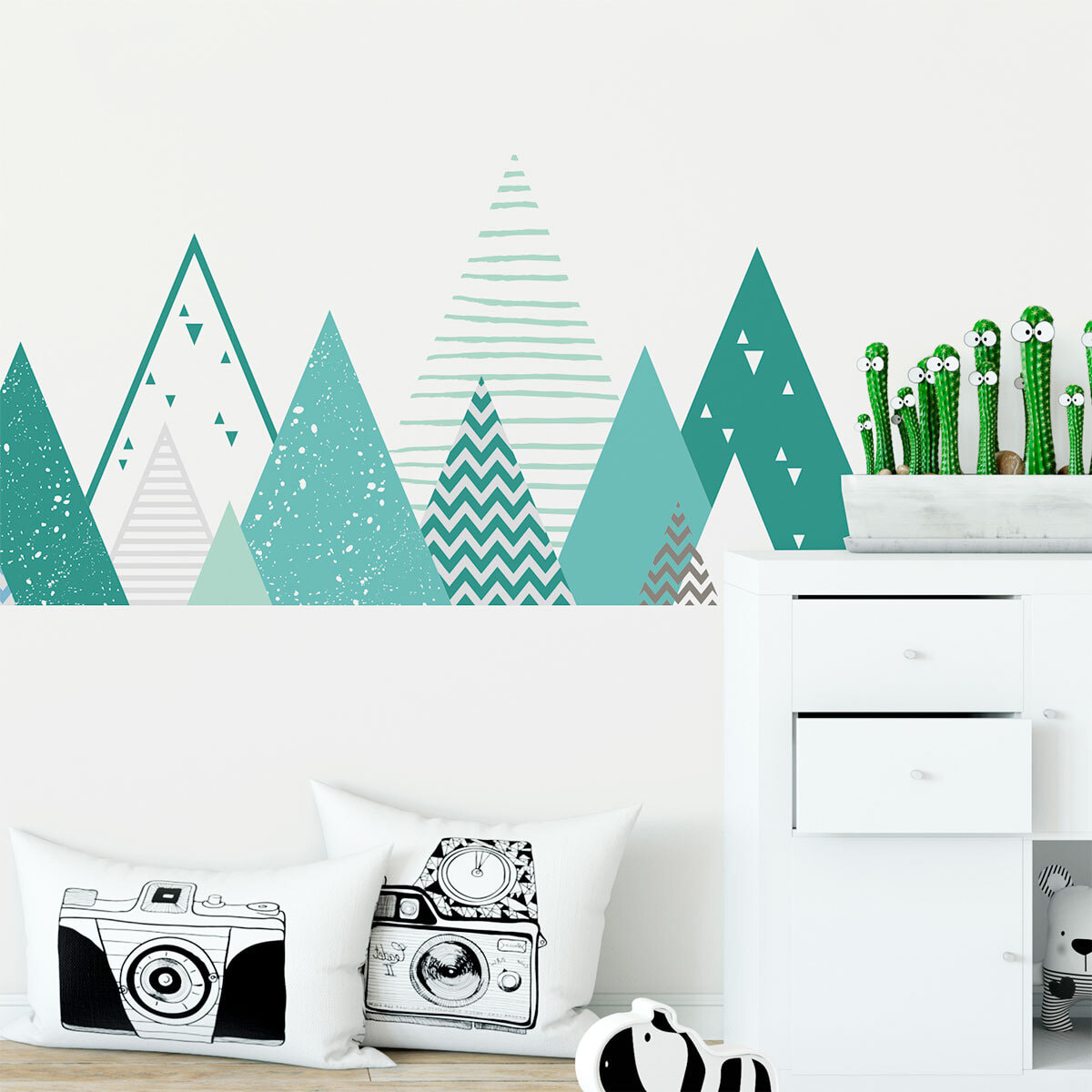 Stickers muraux enfants - Décoration chambre bébé - Autocollant Sticker mural géant enfant montagnes scandinaves KIMKA