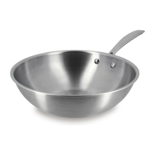 Wok en acier inoxydable 24 cm - fait en France - tous feux TRIPLY