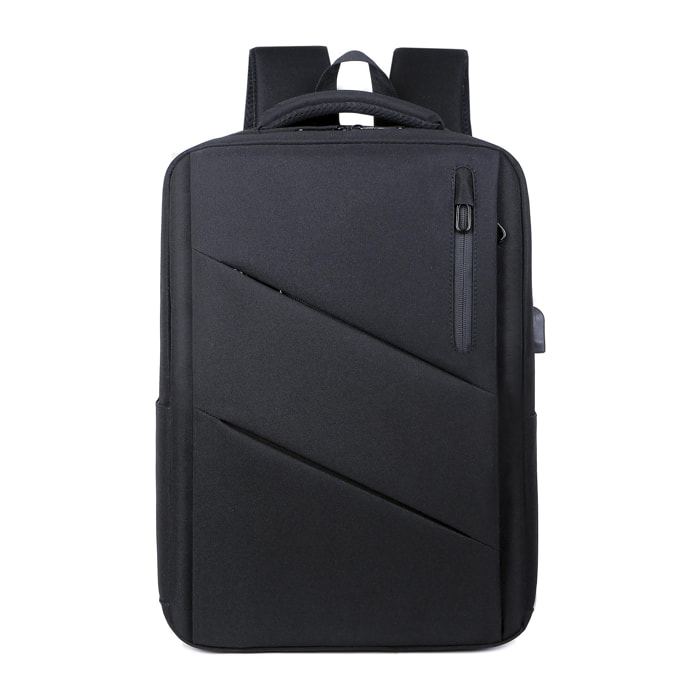 DAM Mochila para Laptop con interfaz de carga USB. 30x15x47 Cm. Color: Negro