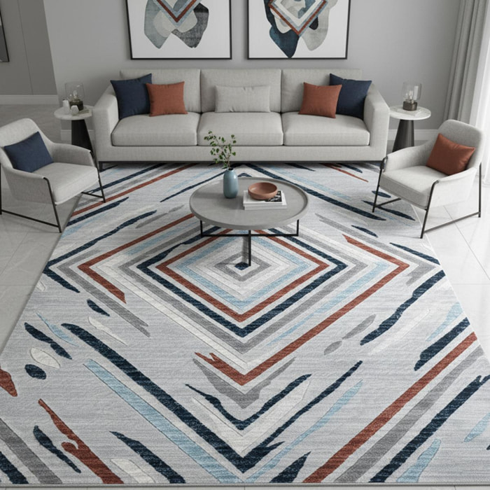 Tapis Kole, Losange géométrique multicolore