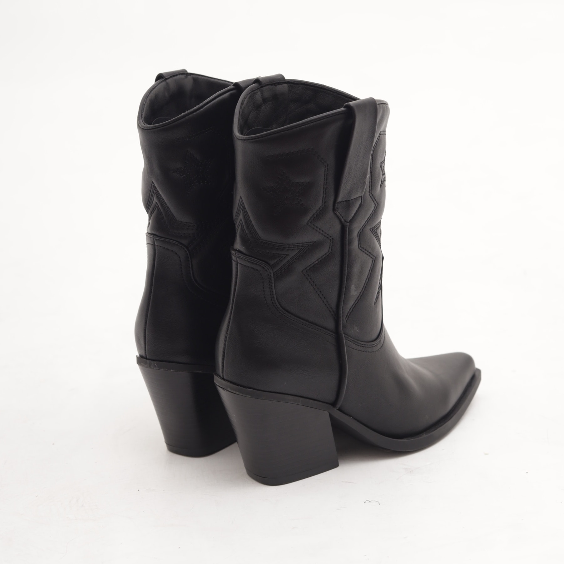 STIVALETTO TEXANO RICAMO STARS NERO