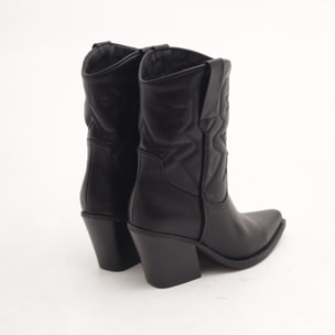 STIVALETTO TEXANO RICAMO STARS NERO