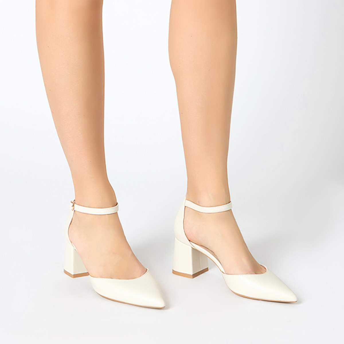 Décolleté open shank donna panna, tacco largo 6,5 cm
