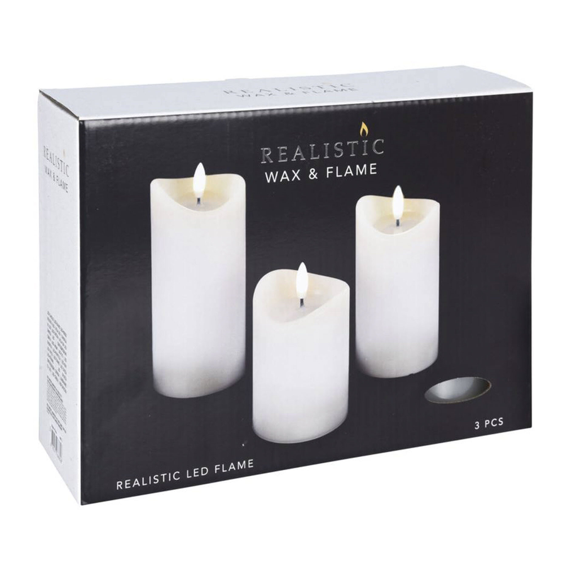 juego de 3 velas led con efecto gelatina y función temporizador con tamaños variados