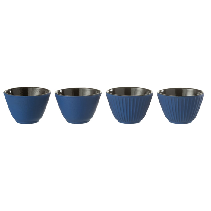 J-Line tasse - métal - bleu foncé - 2 boîtes de 2 pcs