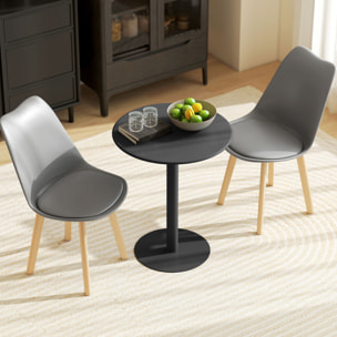 Mesa de Comedor Redonda para 2 Personas Mesa de Cocina de Acero para Interior y Exterior Ø60x72 cm Negro