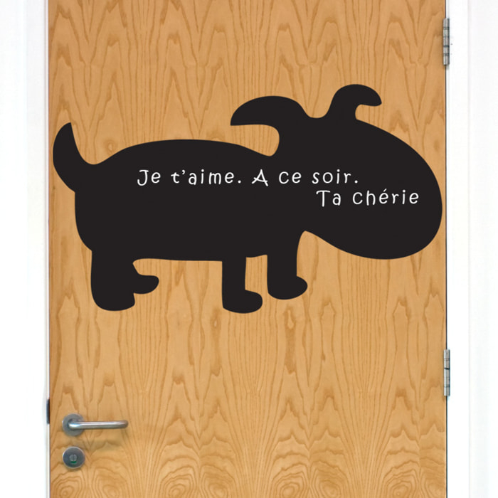 Sticker ardoise tableau noir - stickers muraux adhésif effaçable - CHIEN