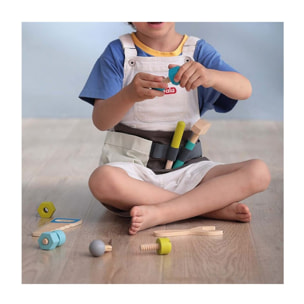 WOODEN TOOL BELT PLAYSET - JUEGO DE BRICOLAJE