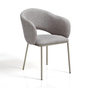 Lot de 2 chaises de salle à manger Tomasucci JADE', en tissu, gris, platine, 57 × 54 × 80 cm