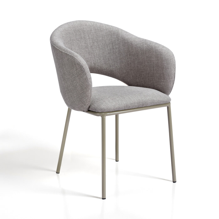 Lot de 2 chaises de salle à manger Tomasucci JADE', en tissu, gris, platine, 57 × 54 × 80 cm