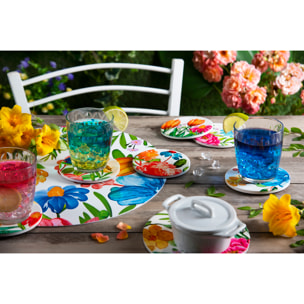 Set 6 tovagliette tonde Excelsa – Blooming, Polipropilene Multicolore