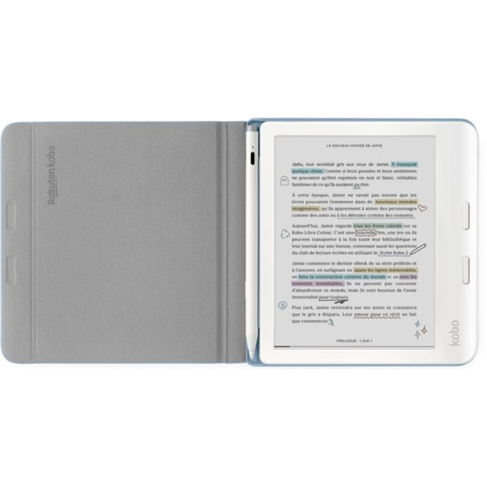 Pochette KOBO Libra Cover Notebook Bleu