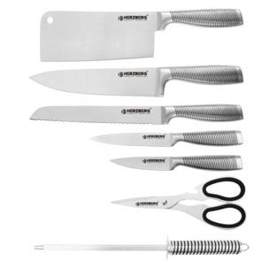 Set de couteaux 8 Pièces Noir Herzberg HGSKN8-BLK