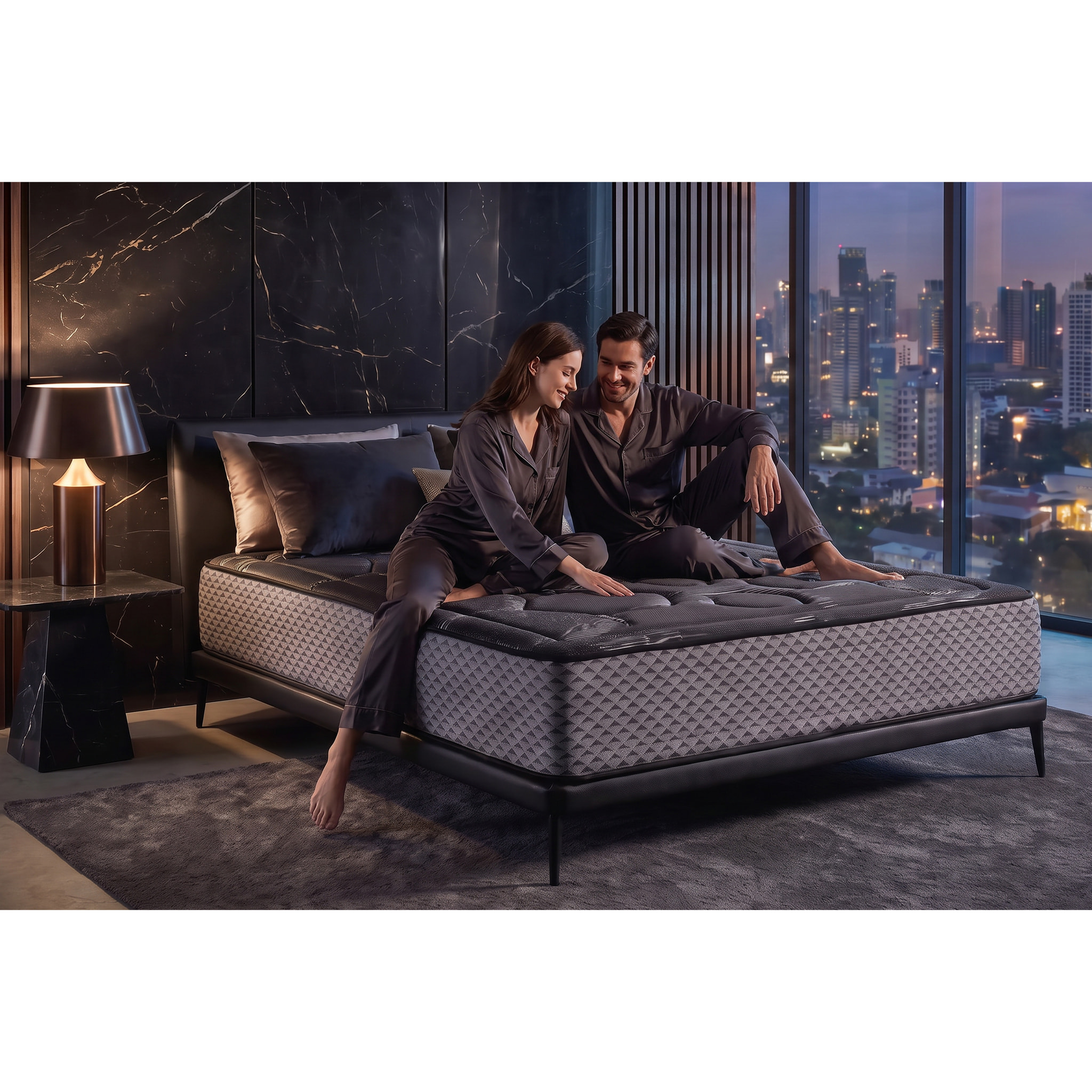 Matelas Titanium Black Multizone 26 cm - Moonia