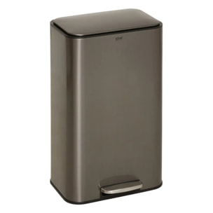 Poubelle rectangulaire à pédale Delta 30L carbone