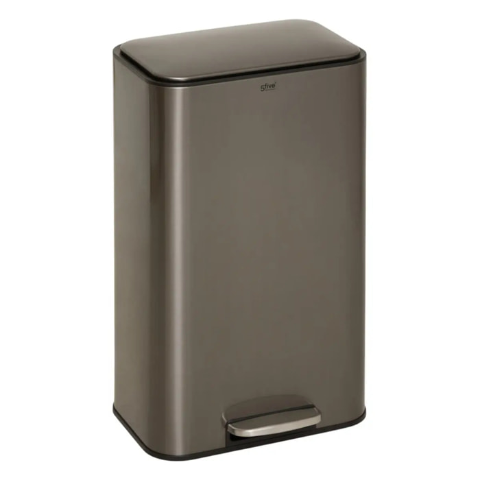 Poubelle rectangulaire à pédale Delta 30L carbone
