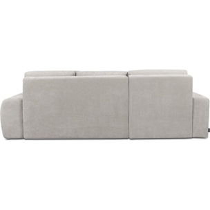 Canapé d'angle gauche convertible en tissu chenille "Verneuil" - 3 places - Beige