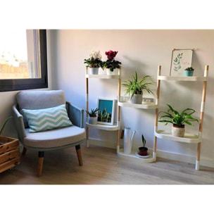 Estantería para plantas modular y personalizable con riego automático por goteo ; color blanco; 6 bandejas