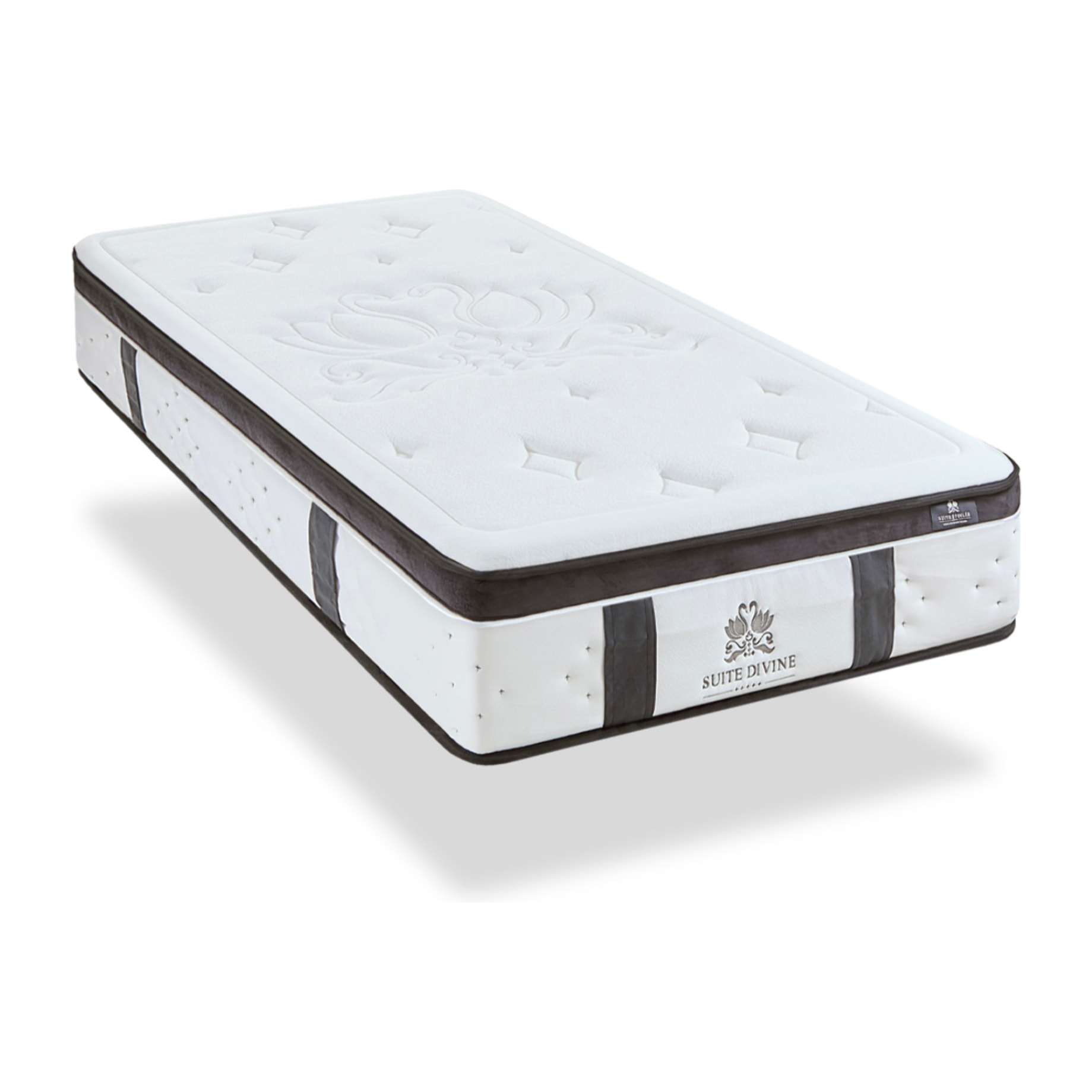 Ensemble Matelas Suite Divine & Sommier KIT15, 32 cm, Mémoire de Forme et Mousse Hypersoft, Technologie Tri-Lattes, Soutien Ferme