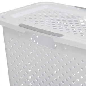 Panier à linge en plastique blanc 42L
